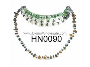 Assorted Colored Semi precious Chip Stone Beads Hematite Beads Stone Chain Choker Fashion Women Necklace